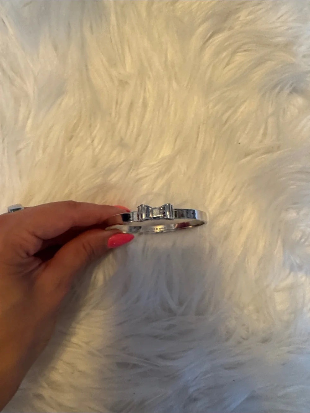 Kate Spade Silver Bow Bangle Bracelet - Picture 2 of 3